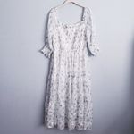 Baltic Born  Fabian Off White And Sage Floral Jacquard Midi Dress Photo 6