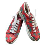 Hanes Vintage Christmas Holiday Sneakers Lace Up Platform Red Women's Size 6M Photo 0