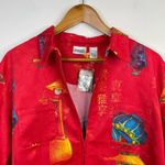Chico's  Faux Suede Red Asian Zip Up Long Sleeve Shirt Jacket Womens 2 L 12 New Photo 1