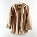 Janice Apparel Long Sleeve Sherpa Hoodie Jacket Beige Brown One Size Size M Photo 3