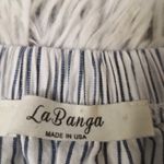 LaBanga Boat Neck Striped Blue/White Top L Tie Sleeves Nautical Preppy Casual Blue Size L Photo 9