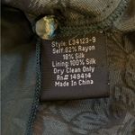 Johnny Was Natalia Silk Midi Dress Button Up Velvet Burnout Womens Small Green Photo 11