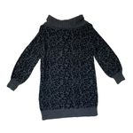 Anthropologie women's small tunic sweater cowl neck gray cheetah wool yak long s Photo 1