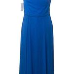 H by Halston One Shoulder Chiffon Overlay Gown Royal 6 NWT Photo 4