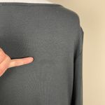 SUN KIM Tunic Top Womens Medium Black Lagenlook Asymmetrical Mixed Media Grommet Photo 8