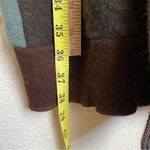 Anthropologie Patchwork cashmere wrap dress sweater brown floral embroidered size medium/large Photo 5