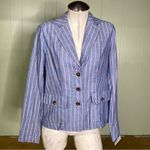 J.‎ Peterman Red Blue White Stripe Cotton Blazer Jacket Womens 0 Photo 1