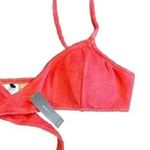 J.Crew NWT Double String Tie Triangle Bikini Top Removable Cup 2XL Terry Coral Photo 2