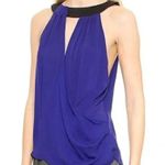 Ramy Brook Lane Silk Sleeveless Halter Keyhole Blouse Top Purple Black Women's S Photo 0