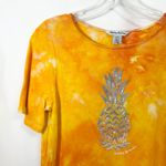 Tommy Bahama Small Top Orange Yellow Handmade Tie Dye Pineapple Sequins 1544 Photo 3