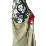 Anthropologie  Akemi and Kim tank top floral embroidered moss green small NWT Photo 1