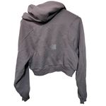 Alo Cropped Hoodie With Full Zip & Hood XS Soft Cotton Blend Charcoal Gray Photo 2