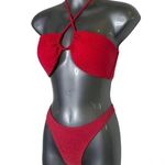 White Fox Boutique Women’s  Sun-kissed Bikini Top Cherry Sparkles Size Large Photo 6