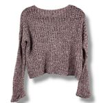 United Colors Of Benetton Purple Chunky Knit Crew Neck Sweater Photo 7