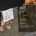 H&M  Black Floral Print Elastic Waist Pull On Pockets Trouser Ankle Pants Size 2 Photo 3