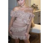 House Of CB  Sorrel Tulle Asymmetric Minidress in Blush Size Small Photo 10