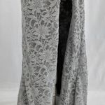 City Studios New City Studio Glitter Lace Satin Bow Back High Slit Maxi Dress Grey Size 5 Photo 6