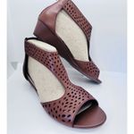 Clarks NEW  Collection Sz 8.5 Abigail Brown Leather Wedge Sandals Vacation QVC EX Photo 3