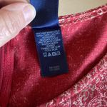 Liz Claiborne  Red Floral Paisley Maxi Dress Sleeveless Linen Blend Size 10 Photo 8