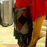 Patricia Nash Fringe hippie boho, patch purse suede Photo 5