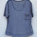 Lululemon Calm Short Sleeve Tee 12 Tonka Stripe Burnout Black Photo 0