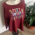 Torrid  Fizz The Season sweatshirt Fleece Drop Shoulder Step Hem pullover size 1 Photo 2
