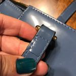 A Bellucci Made In Italy Blue Italian Leather Satchel Shoulder Hand Bag Purse Photo 10