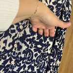 ZARA  White and Blue Sheath Dress 3/4 Sleeve Crew Neck Photo 2