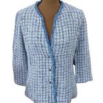 Nic+Zoe Under The Sea Tweed Fringed Jacket size S Photo 0