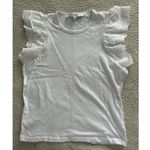 joe's jeans Joe’s Jeans Eyelet Flutter Sleeve Top T-Shirt White NEW NWOT Size S $148 Photo 0