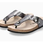 Mephisto Melinda Grey Metallic Silver Sandals Slip On Slides Size 40 10 Women's Gray Photo 1