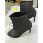 Cape Robbin Womans  Elnora 11 Black Mesh Fabric Pullon Peep Toe Heel Ankle Boots Photo 2