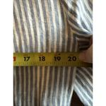 Tahari  Blazer Women L Blue White Striped Linen Two Button Preppy Timeless Jacket Photo 3