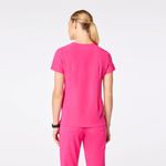 FIGS Women's Catarina One Pocket Scrub Top in Shocking Pink, Size X-Small Photo 4