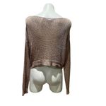 Forever 21 Women's Gold Metallic Cropped Pullover Sweater Size L Standard Photo 1