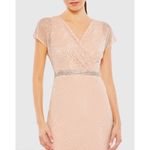 Mac Duggal NWT 93787 Pink Beaded Wrap V-Neck Cap Sleeve Dress Size 14 Photo 2