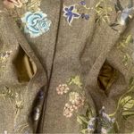 Peter Nygard Vintage Long Wool Tweed Embroidered Floral Coat 20W Quiet Luxury Prep Phoebe Photo 4