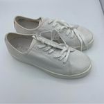 J.Crew  Platform Canvas Sneakers with Stripe White‎ Ribbon Style BN868 Size 8.5 Photo 1
