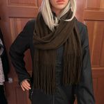 Echo Brown Ribbed Knit Fringe Scarf Photo 12