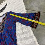 Soft Surroundings  Womans L Blue Floral Paisley Embroidered Beaded Boho Tunic Top Photo 10