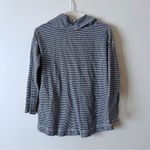 J.Jill Womens Cowl Neck Top Long Sleeve Top Ribbed Gray White SZ Small Photo 1