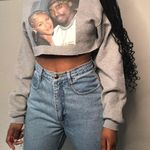2Pac & Jada Crop Sweater Size Small Gray Photo 2