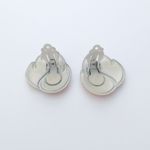 Vintage Clip On Earrings Mustard Yellow and White Leaf Like Statement Photo 3