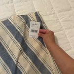 Free People Linen blue canvas combo Striped Wrap Skirt w Ring Detail NWT Photo 2