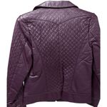 Bradley Bayou Quilted Leather Moto Jacket Plum XS NWT QVC Purple Photo 4