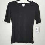 LuLaRoe Top Gigi Black Half Sleeve Fitted Neutral Casual Staple Photo 7