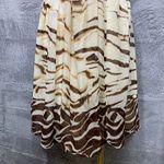 Donna Morgan Strapless Brown Ivory Animal Print Silk Dress Size 4 NWT Photo 2