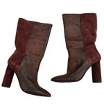 42 Gold NEW Kolby suede snake skin boots Brown Size 9.5 Photo 2