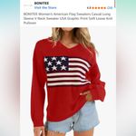 BONITEE Red American Flag Sweater V Photo 1