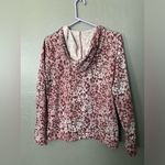 The North Face  Burgundy and White Floral Pullover With Hood Size Medium Photo 4